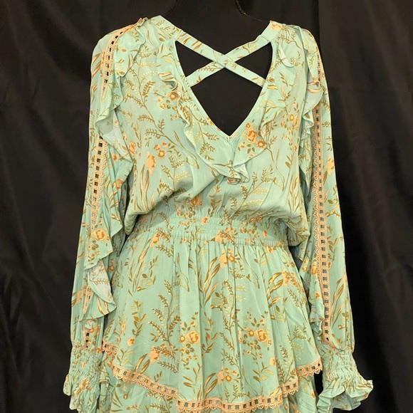 Spell & The Gypsy Maisie Playdress. Vintage Turquoise Size M - Picture 5 of 7